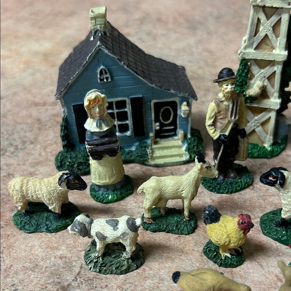 Hermitage Pottery Hand Painted Farm Set Vintage 1996 Miniatures Figurines - Picture 4 of 6